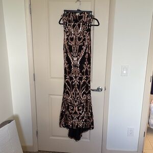 Elegant Black and Gold Gown